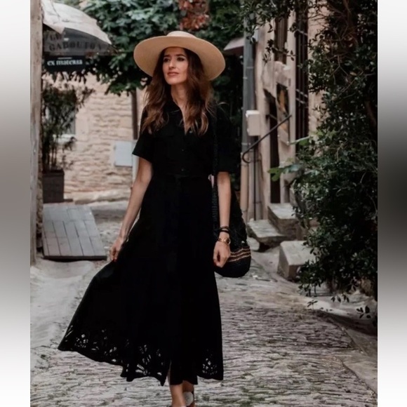 Zara midi black Shirtdress ZW Collection - Picture 1 of 14